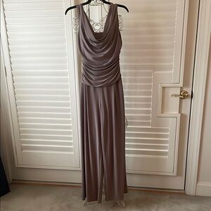 Elegant Neutral Toned Sleeveless Jumpsuit